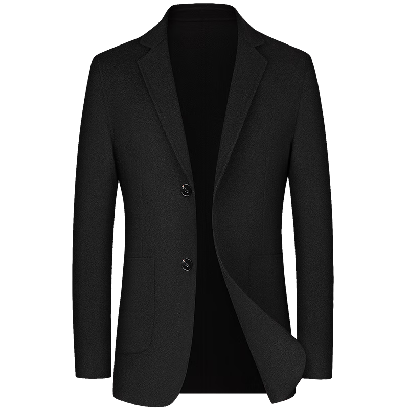 穿出时尚格调,罗蒙纯羊毛西服男韩版修身休闲西装外套男士春季青中年纯色商务轻奢双面呢单西男装