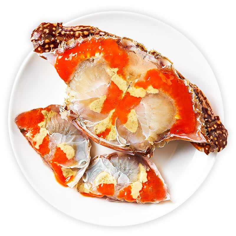 日顿 红膏呛蟹单只6-8两即食醉蟹舟山宁波特产整只酱蟹母蟹生腌咸炝蟹