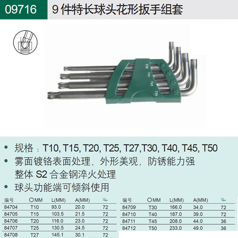 世·达六角套筒扳手工具中孔花形梅花内六角扳手套装花型扳手螺丝刀09