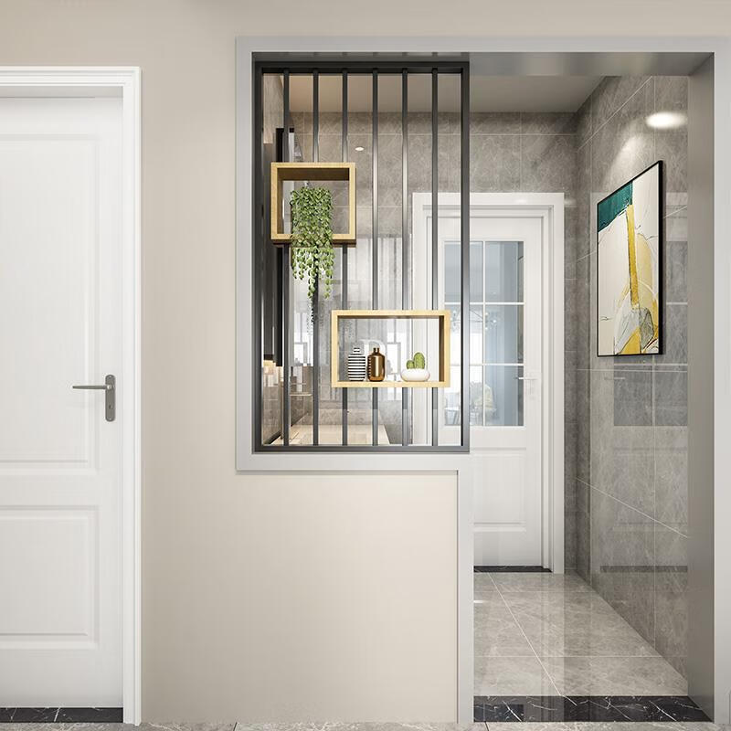 入户客厅玄关隔断柜 沙发餐厅屏风现代公司上屏风镂空装饰酒柜 款式1