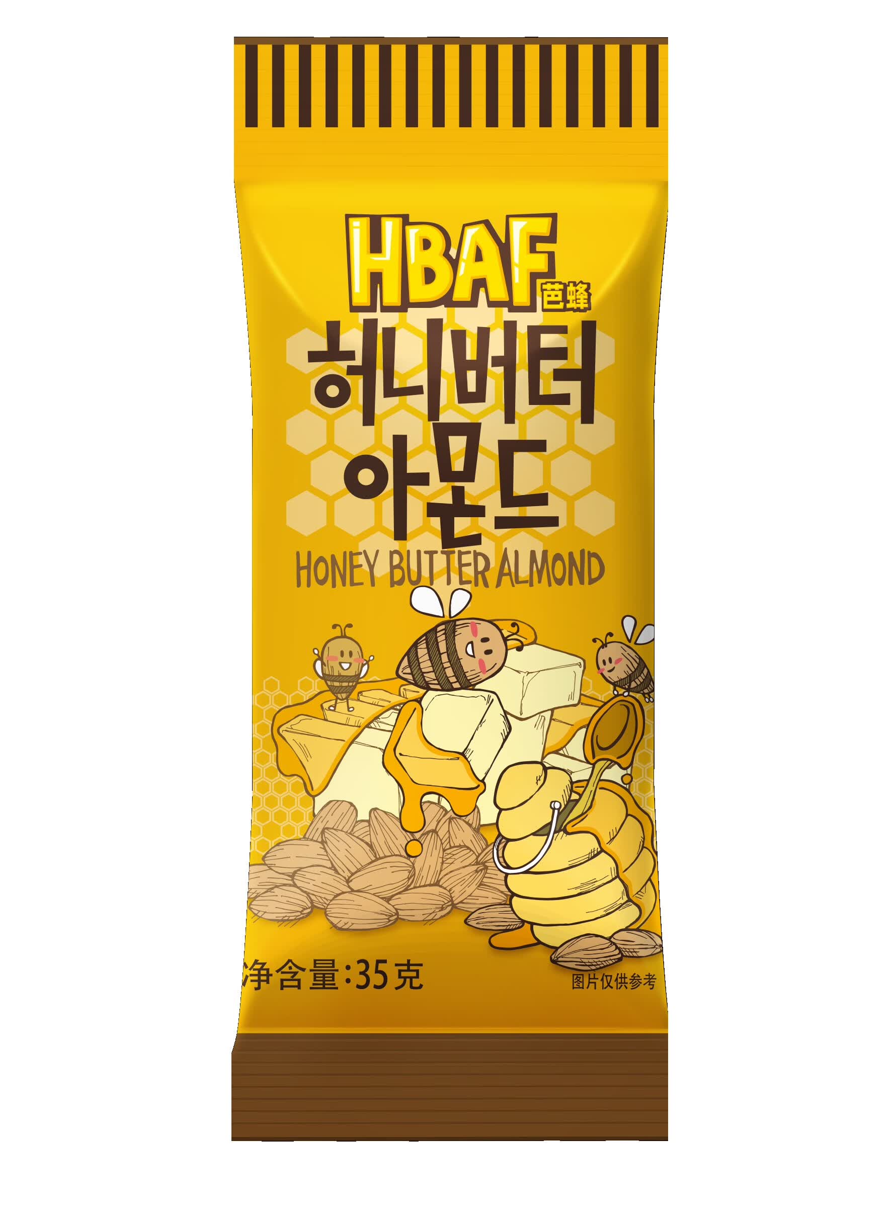 芭蜂(hbaf)韩国混合坚果休闲吃货小零食汤姆农场蜂蜜黄油扁桃仁 蜂蜜
