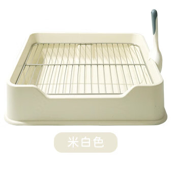 狗厕所防踩漏屎自制diy狗狗用猫砂盆狗砂盆中大型犬 m米白色-孔距18mm