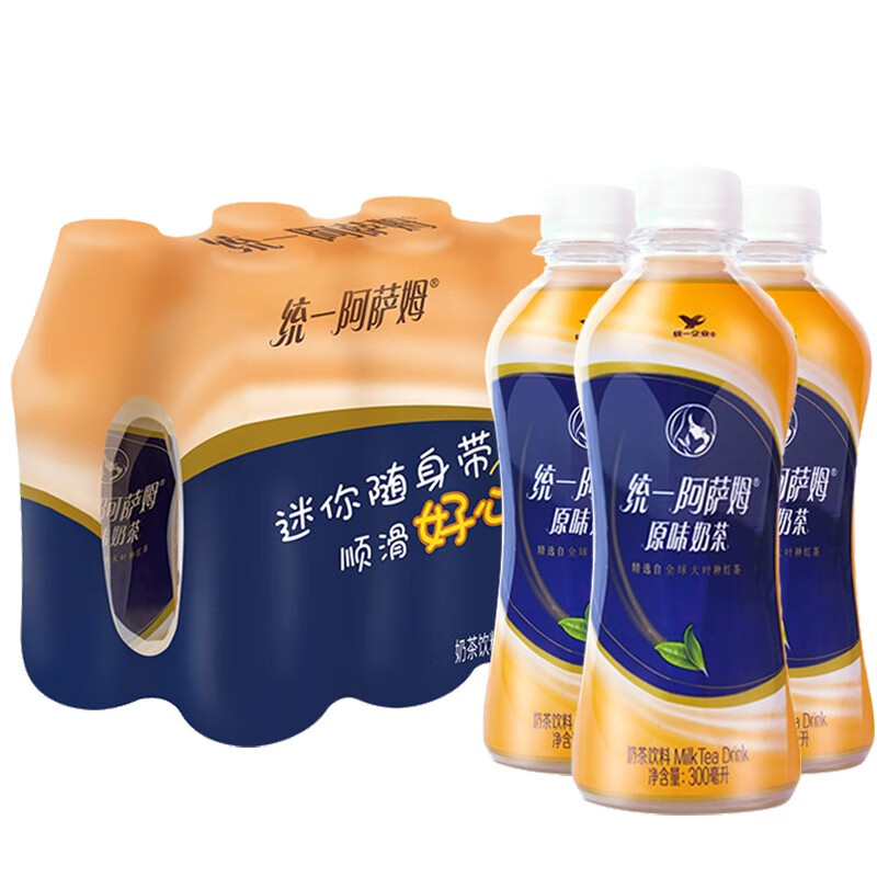 统一 阿萨姆奶茶原味整提迷你小瓶装下午茶饮料饮品 300ml 6瓶