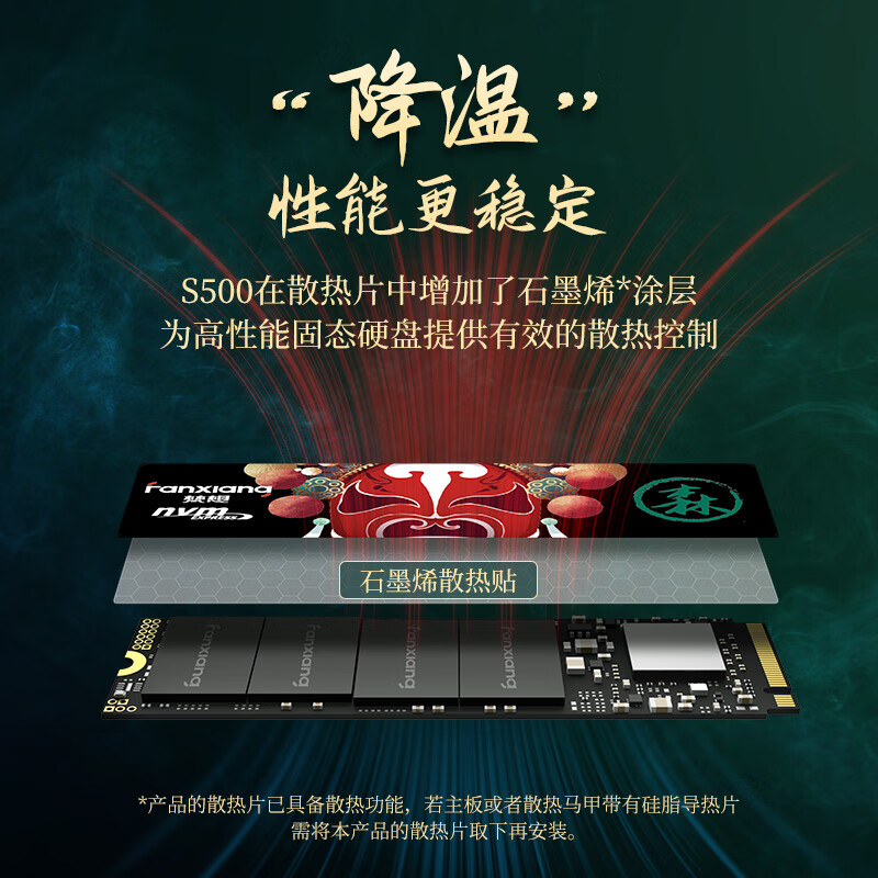 梵想（FANXIANG） SSD固态硬盘 M.2接口(NVMe协议) S500 国潮森系列 原厂颗粒 黑色 1T