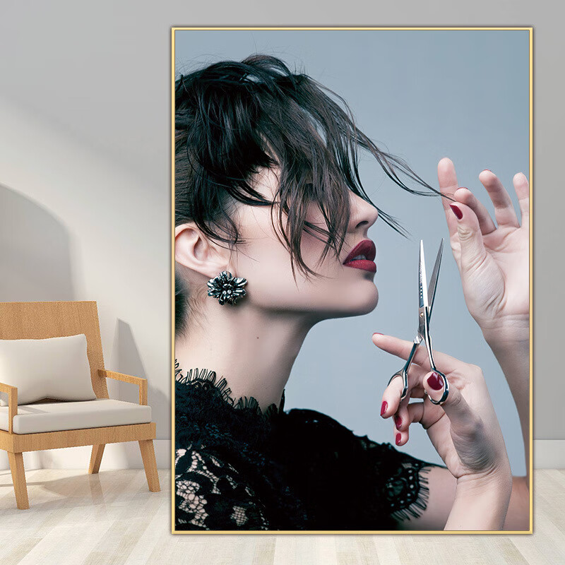 泉讨理发店发型挂画造型图片发廊沙龙海报专用发型画美发店墙面装饰画