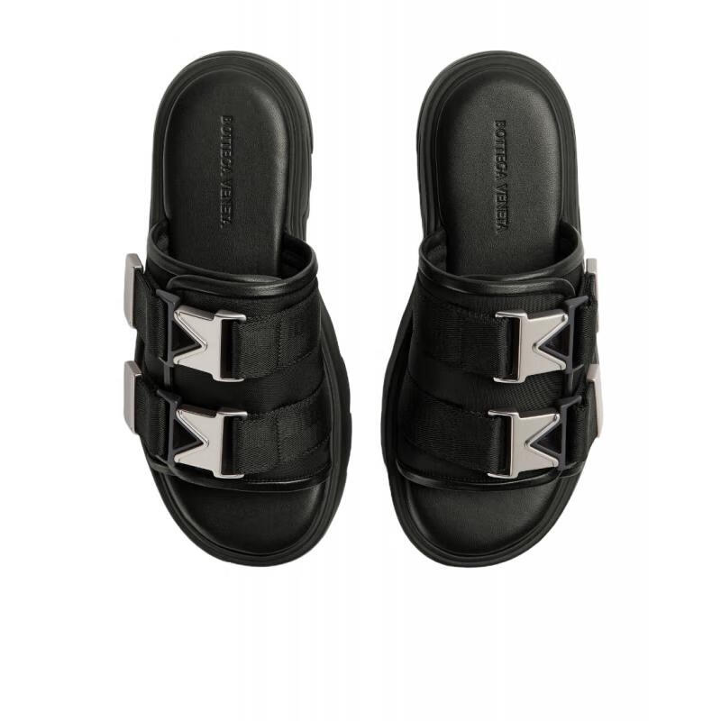 宝缇嘉bv bottega veneta 人字拖女士奢侈品黑色露趾拖鞋 1000 eu-40