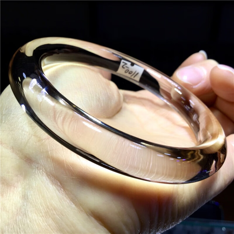 甄祥 东海水晶天然茶水晶经典小细镯经典手镯【内径:60mm】 二号