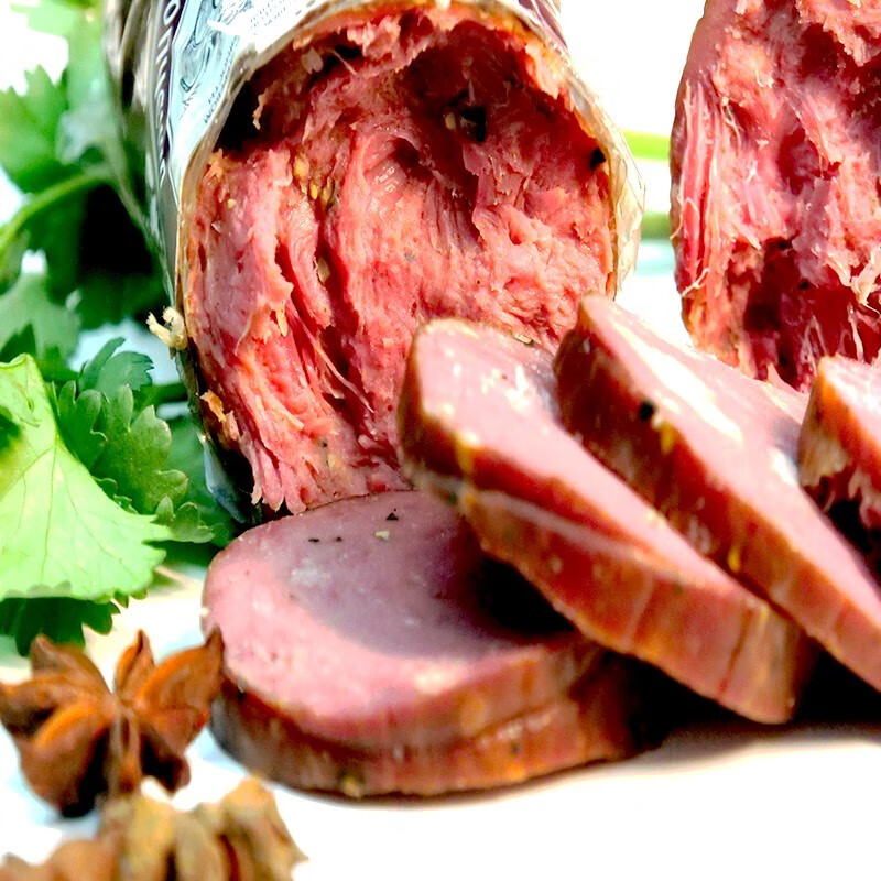 瓦莲京娜俄罗斯风味黑椒牛肉熏火腿即食下酒菜零食400g 1根