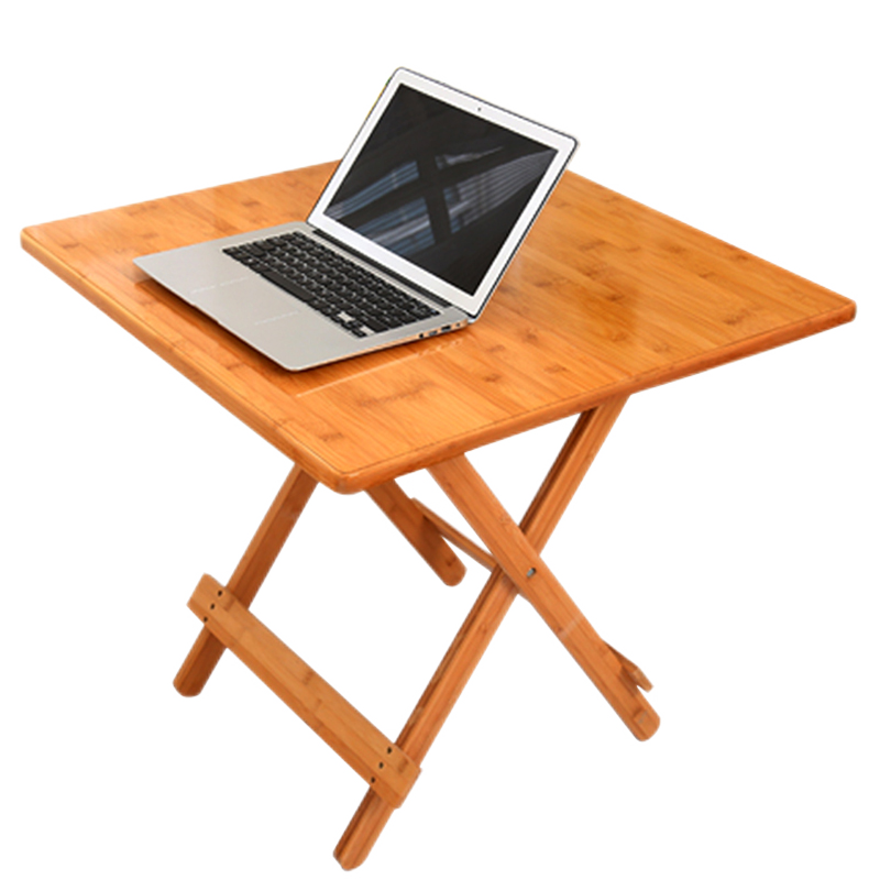 多颂楠竹折叠桌子实木制桌简易折叠餐桌小户型家用饭桌正方形桌 加厚款50X50X50方桌