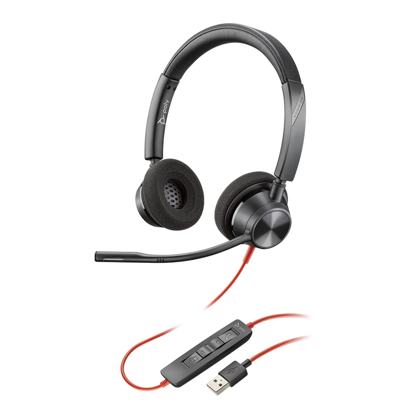 繽特力（PLANTRONICS）Poly C3320-M 客服辦公降噪耳麥 呼叫中心話務(wù)員耳機(jī) 電話會(huì)議耳機(jī)（Teams版本USB-C/A集成接口） 