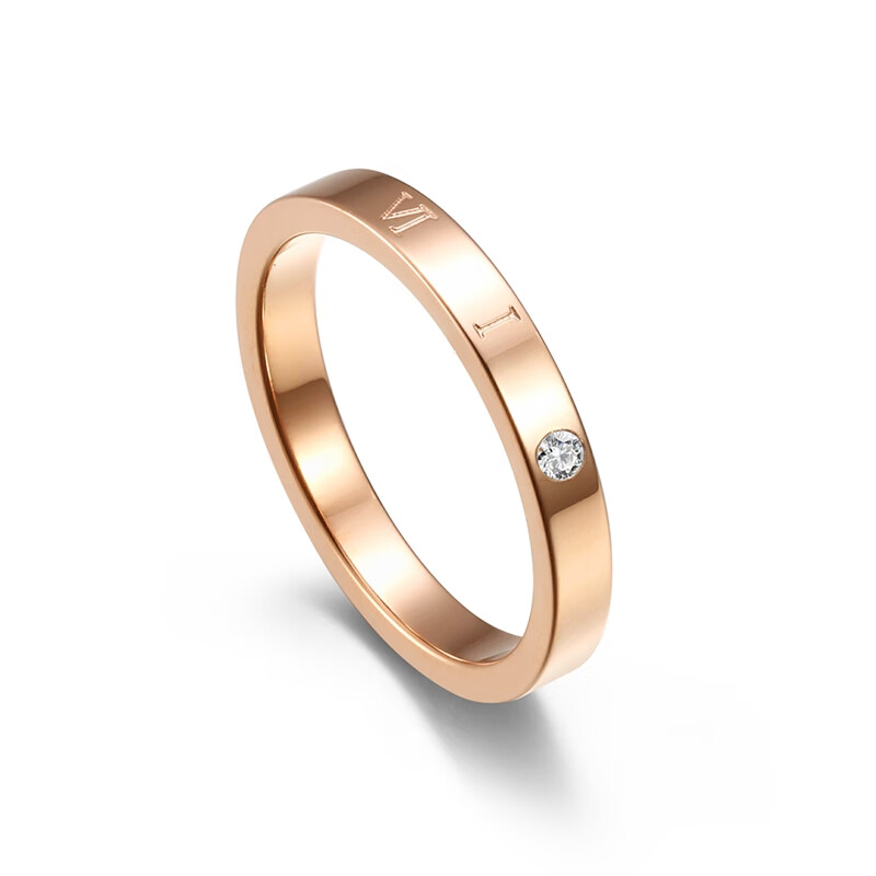 去寻时尚罗马数字1314情侣对戒个性指环男i iii女i iv订婚戒指 玫瑰金