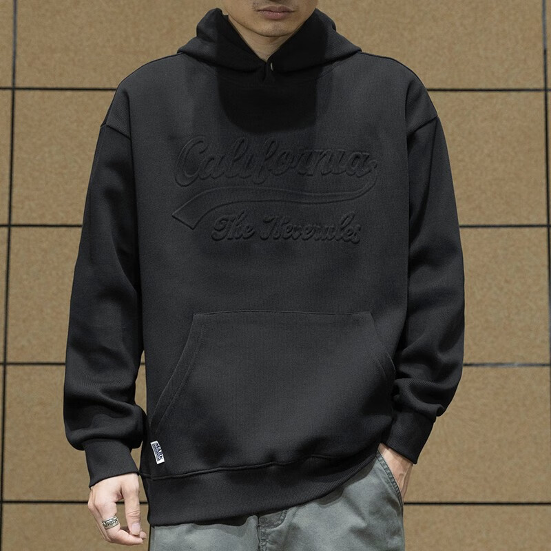 依郎酷 男士卫衣男连帽男生宽松秋冬季厚款大码胖子印花潮牌冬季休闲