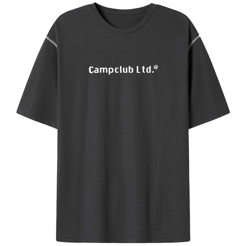 MARKLESS抗菌防蚊T恤男夏季宽松凉感短袖男士印花半袖上衣 TXB3641M 深灰色 2XL