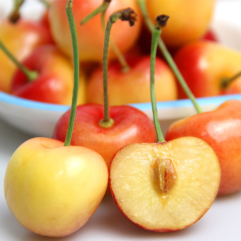 新鲜黄金车厘子 雷尼尔国产黄樱桃大果 新鲜孕妇水果 大果 1000g