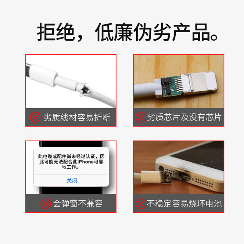 mijvUSB-lightning数据线适用于苹果手机快充电线iphone6sp7p8p11se2Xr xmax ipad线 苹果数据线【1.5米加长款】