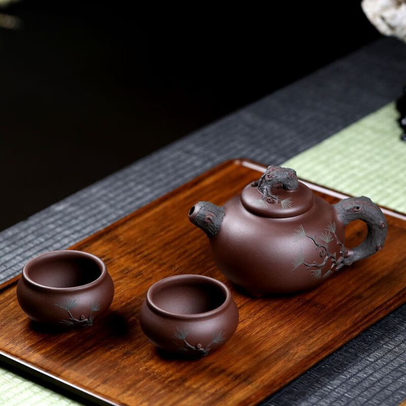 束氏紫砂壶国工艺师庄红阳纯手工原矿紫泥茶壶泡茶壶一壶两杯功夫茶具