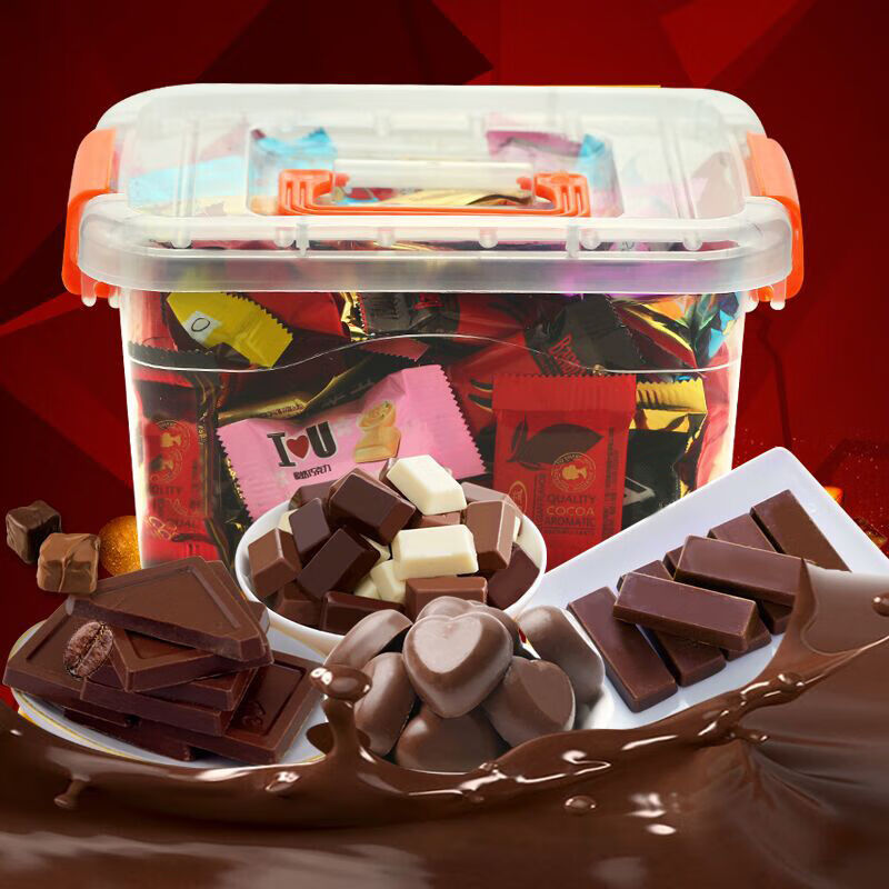 【3斤超实惠】巧克力黑巧克力夹心巧克力喜糖果网红零食批发100g 巧克力混装500g袋装
