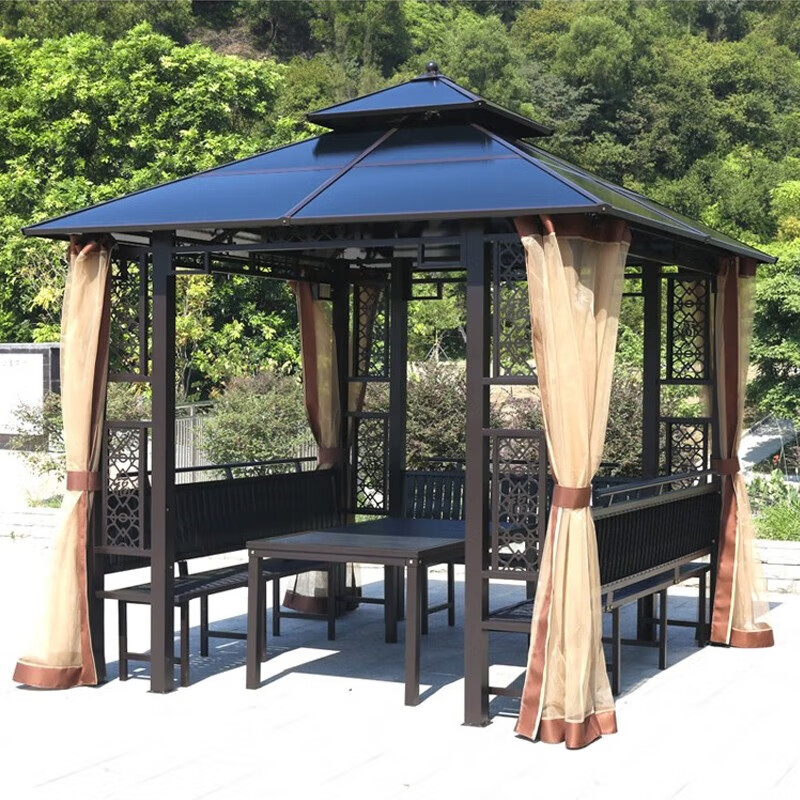 盏炯户外凉亭 庭院茶水亭农家乐室外休闲遮阳棚景区简易移动四柱亭