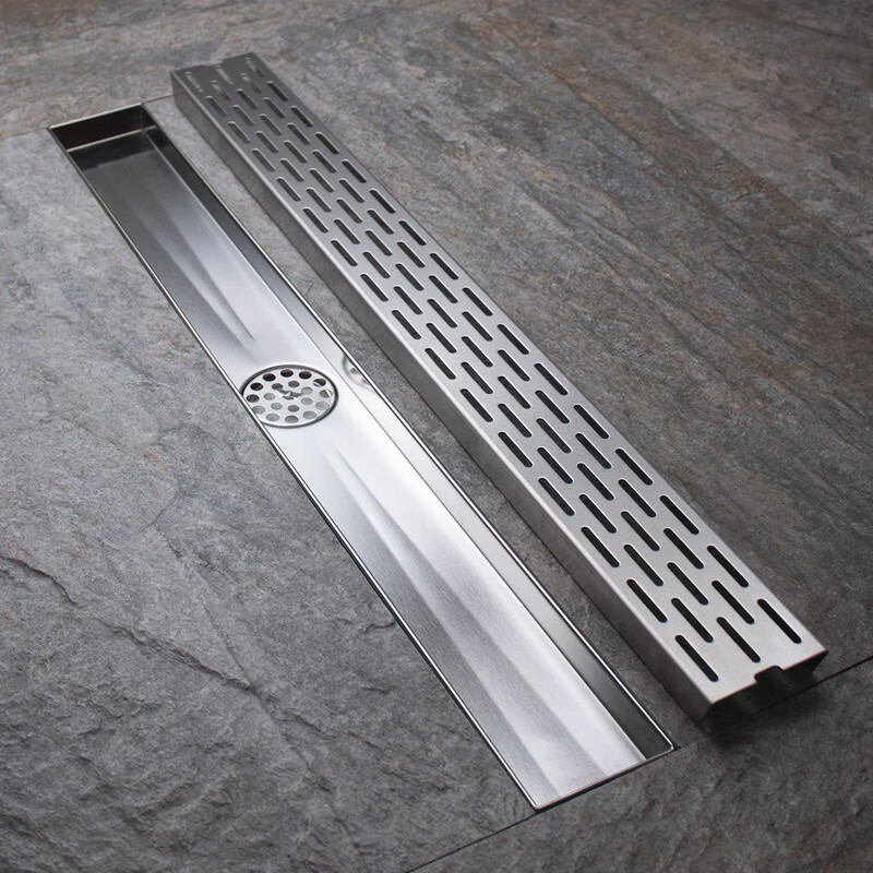 定制适用长型地漏 防臭器卫生间淋浴房侧排水槽304不锈钢浴室加长 中