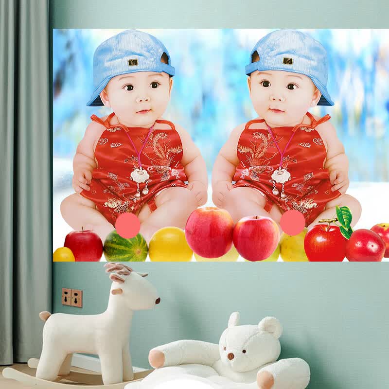 可爱漂亮男宝宝图片墙贴画婴儿孕妇怀孕胎教海报画报照片备孕早教 00340x60
