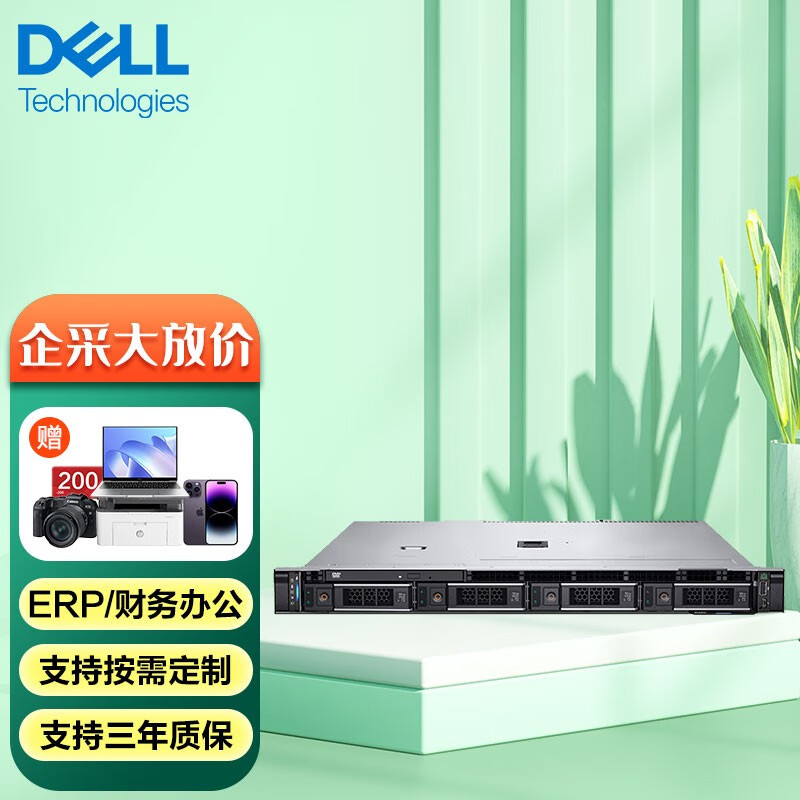 戴尔（DELL）R240丨R250丨R350服务器主机 1U机架式 ERP文件共享打印用友金蝶数据库 R250 E2314 4核4线程 8G内存丨 1T硬盘丨入门级属于什么档次？