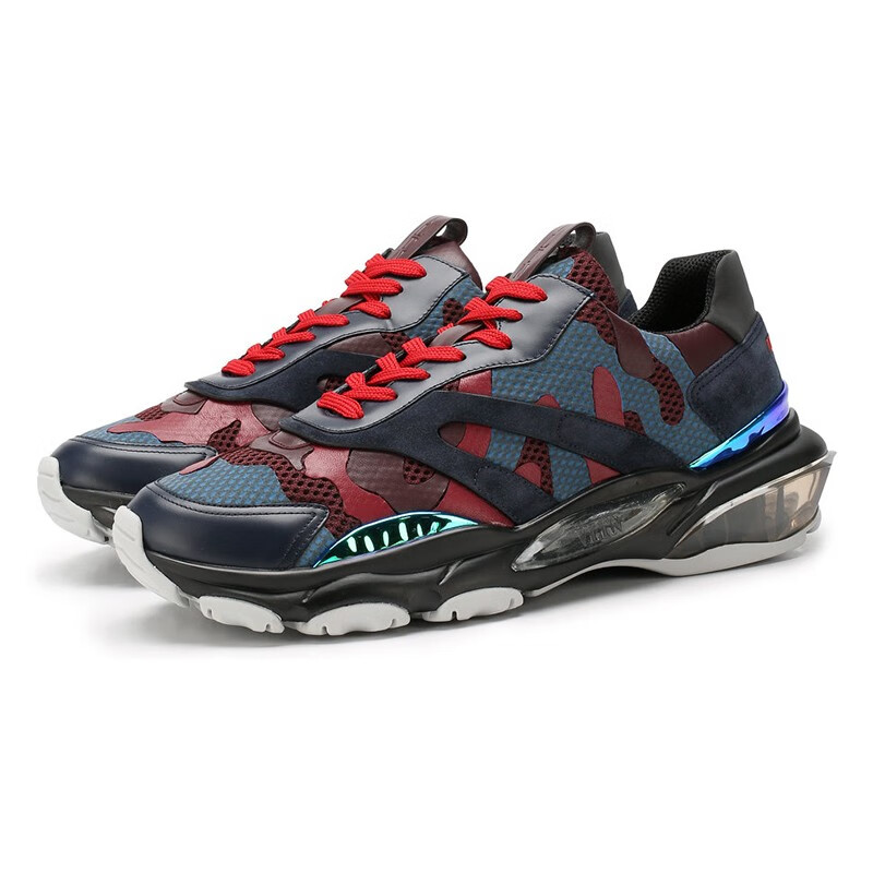 valentino 华伦天奴男鞋 男士织物配皮迷彩撞色休闲运动鞋 sy2s0b05