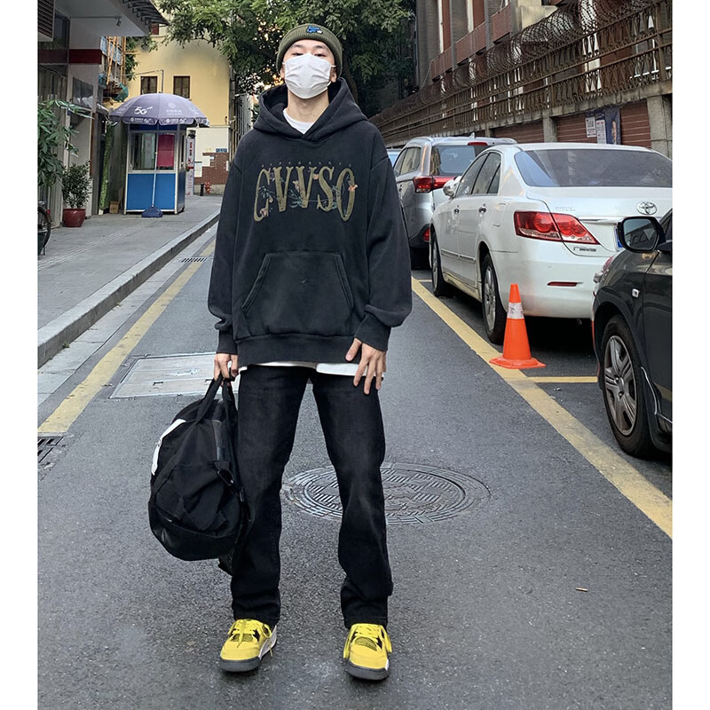 思圭春秋季流仔裤潮男易穿搭美式vibe高街复古牛仔裤街头风小众宽松