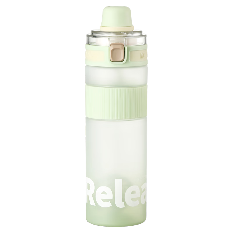 物生物（RELEA）大容量运动水壶tritan塑料杯户外高颜值吸管杯耐高温双饮带茶仓