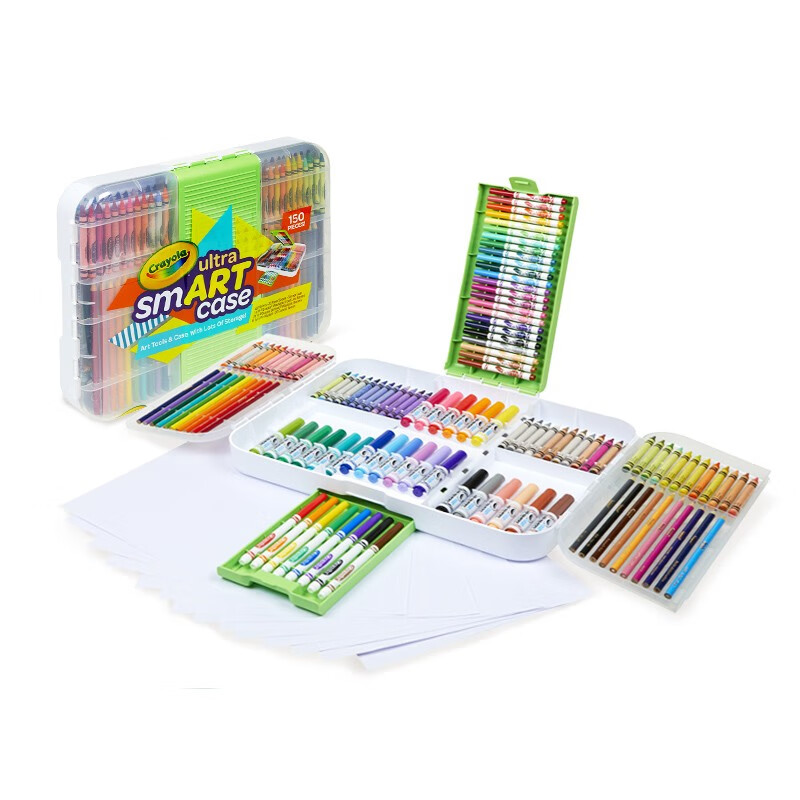 绘儿乐（Crayola）美国进口超级美术礼盒 学生文具绘画工具画笔套装蜡笔水彩笔彩色铅笔礼盒装150件04-0619