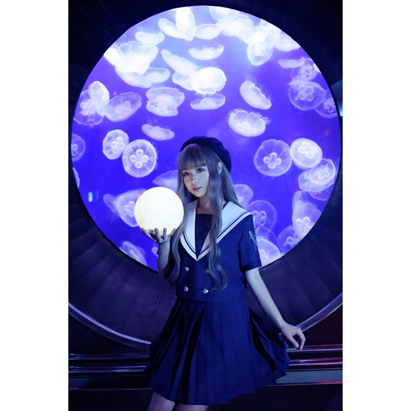 中间日系jk制服绀色水手服深蓝色正统服大小姐学院