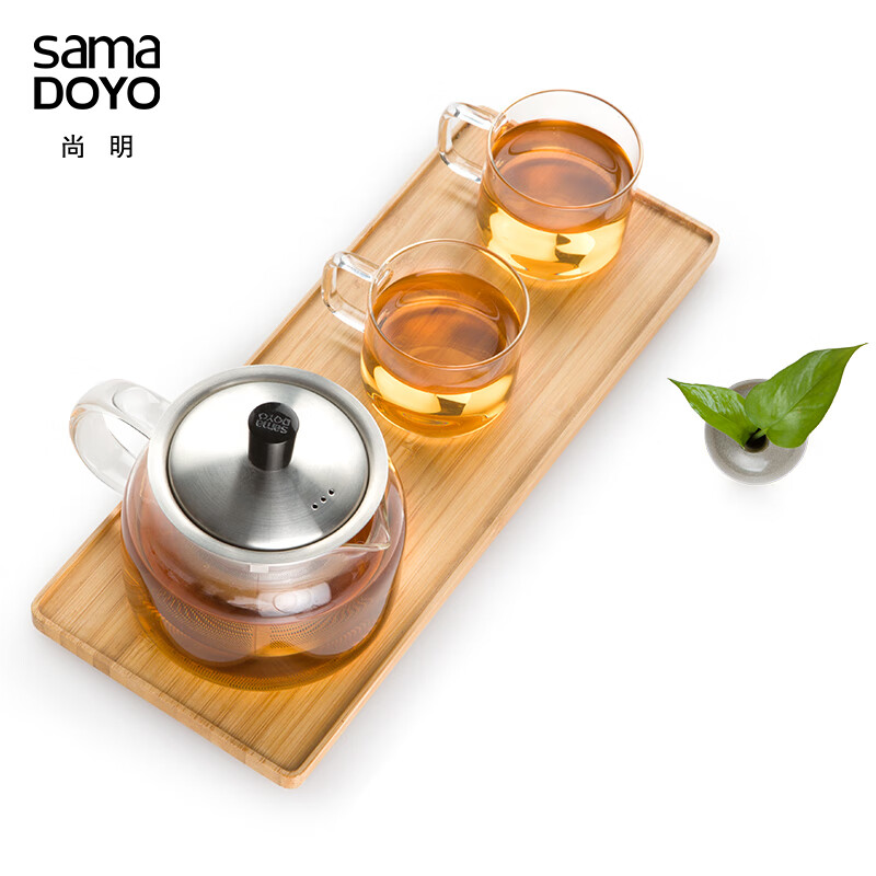 尚明小资款功夫茶具一壶两杯茶盘整套茶具套装家用办公室喝水玻璃茶壶