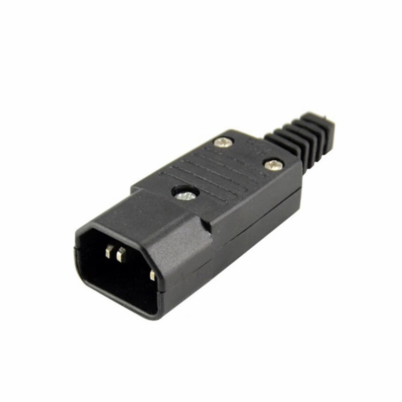 哩嗹啰嗹品字公母对接插头带凹槽母c15公c14电饭煲电源线自接线插头