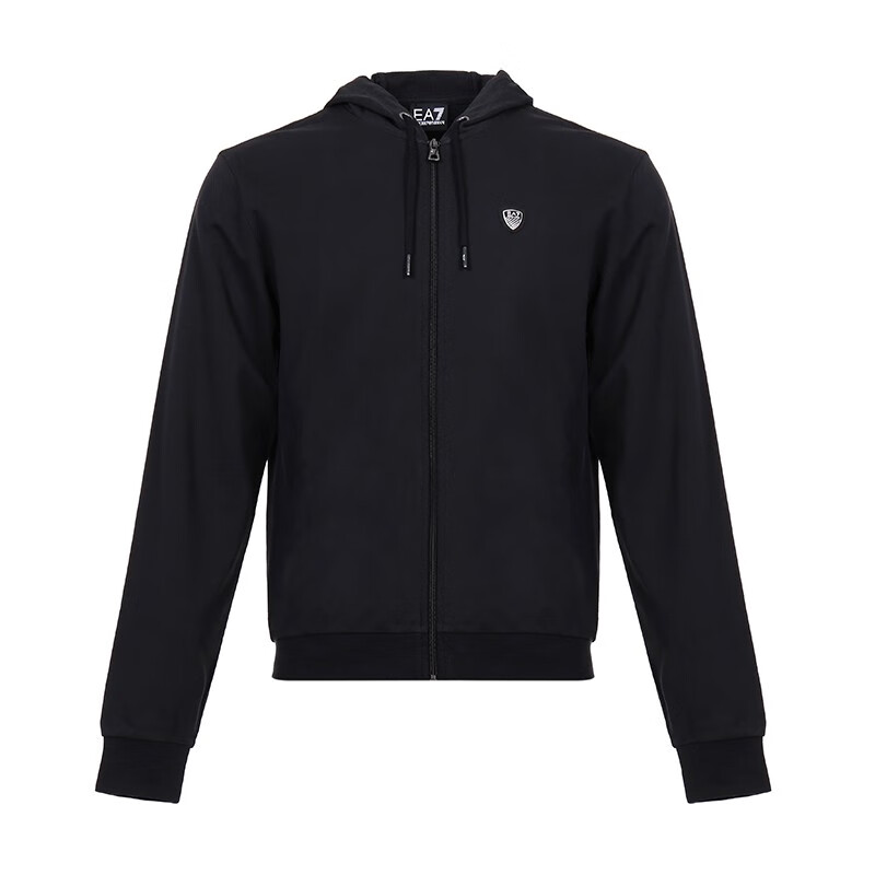 emporio armani ea7阿玛尼 男士黑色棉质连帽外套 8npm15 pj05z 1200