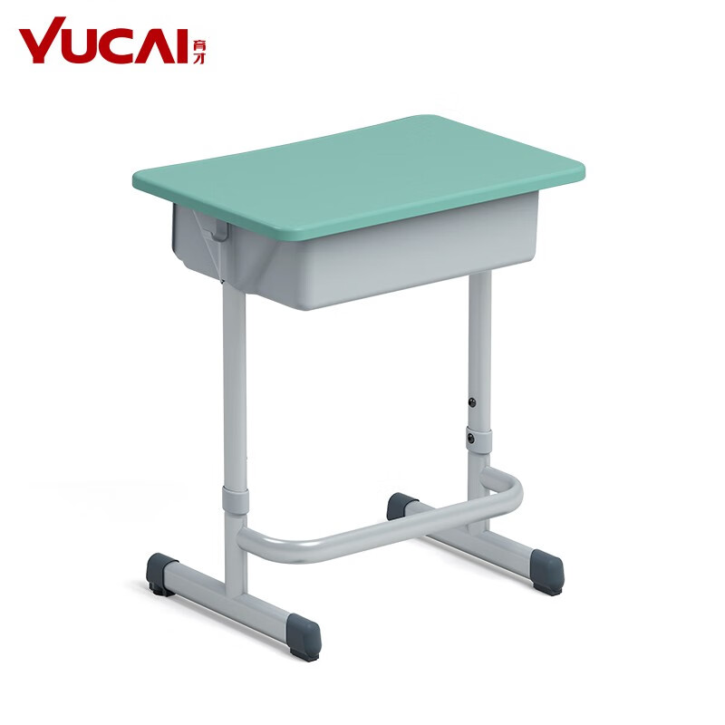 育才学生课桌椅儿童学习桌固定高度中小学生书桌简易写字桌 灰绿色
