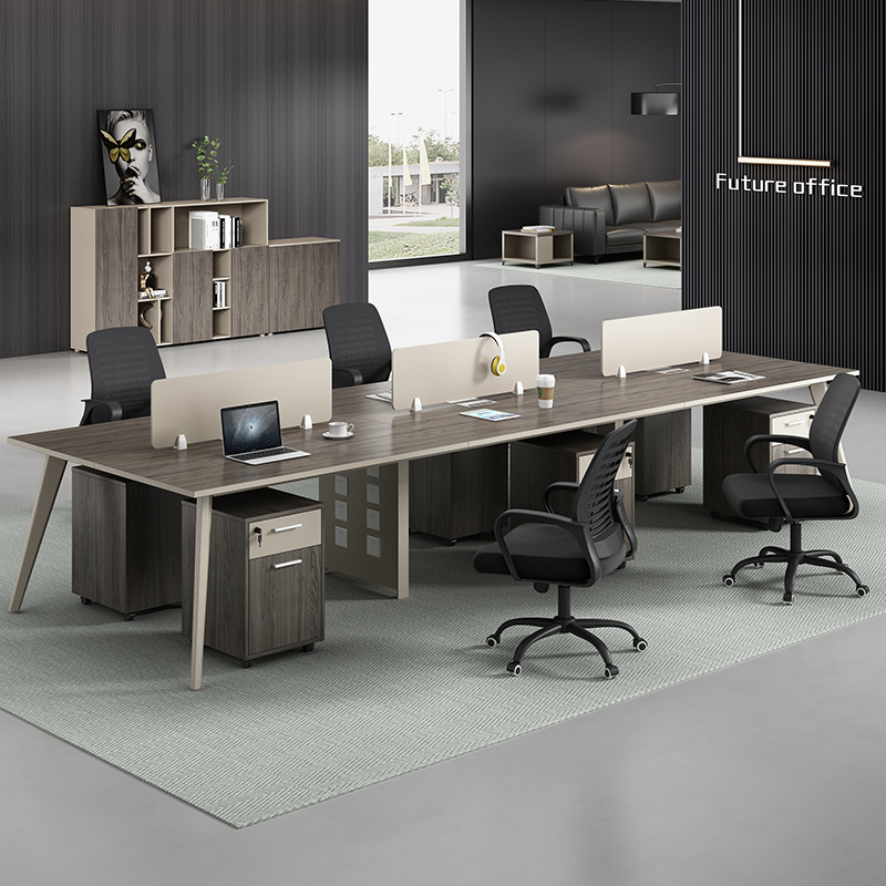 誉尚茗办公桌简约现代办公桌子办公室工位职员屏风办公桌组合六人位含