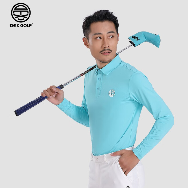 dex golf 高尔夫服装男士长袖t恤春秋经典纯色休闲运动衫品牌保暖百搭