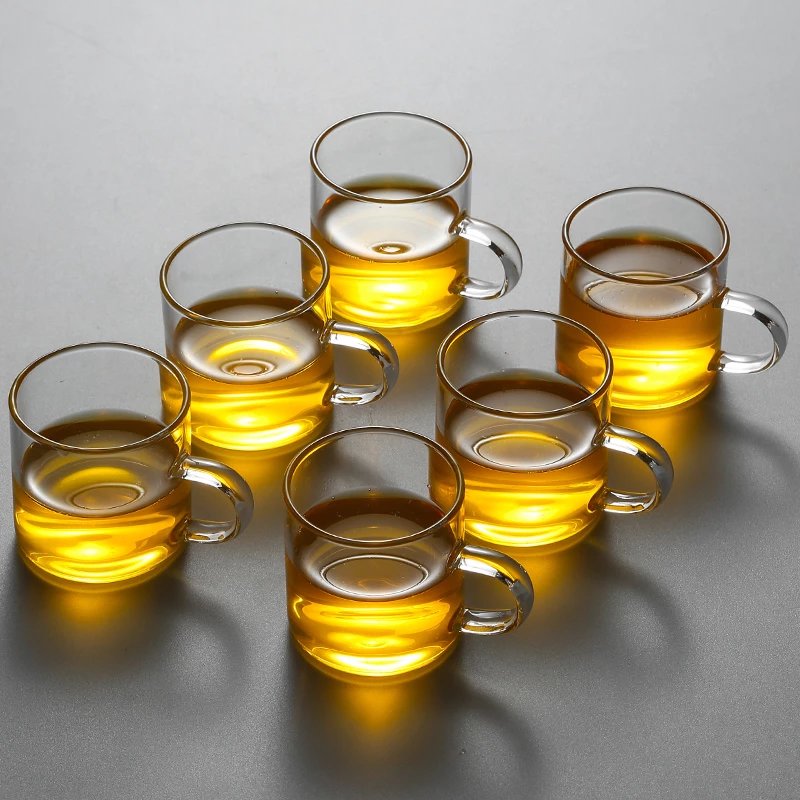 耐热高温玻璃茶壶可加热家用功夫茶壶茶具套装加厚 透明把杯6个装
