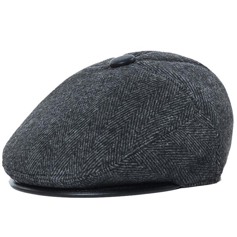 GLO-STORY帽子男 户外休闲加厚保暖中老年人护耳帽 MMZ744134 黑色