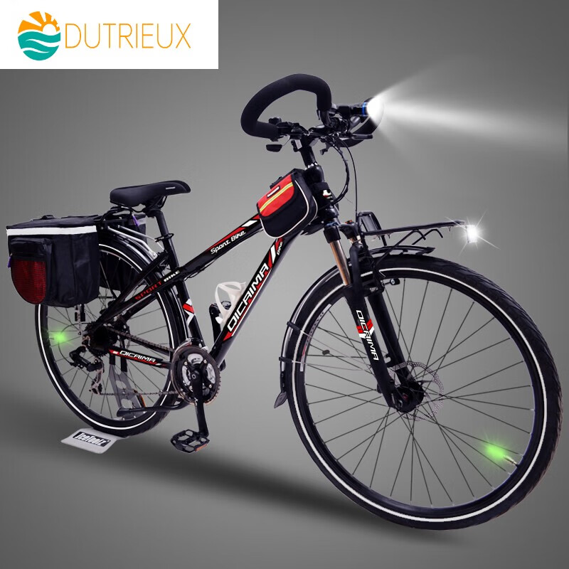 dutrieux【好物 长途旅行车山地车自行车铝合金700c公 21速黑红色