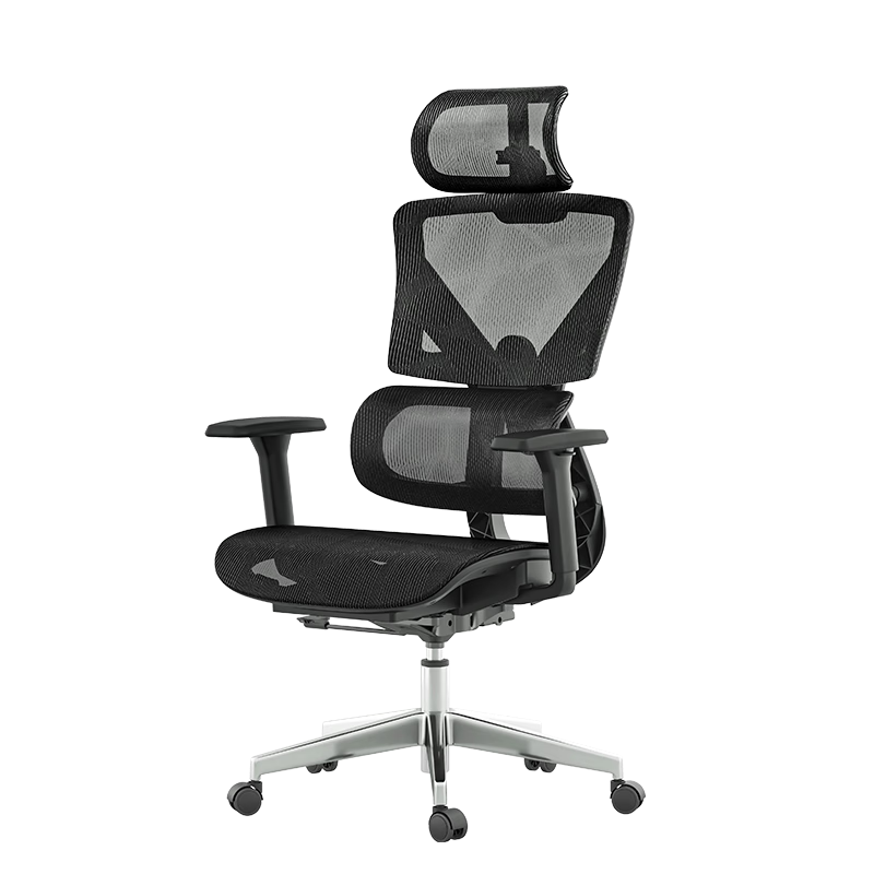 黑白调（Hbada）E2 人体工学椅 可调老板椅 居家办公椅 升降学习椅 可躺旋转电脑椅 会议椅 E2-耀黑100038706305