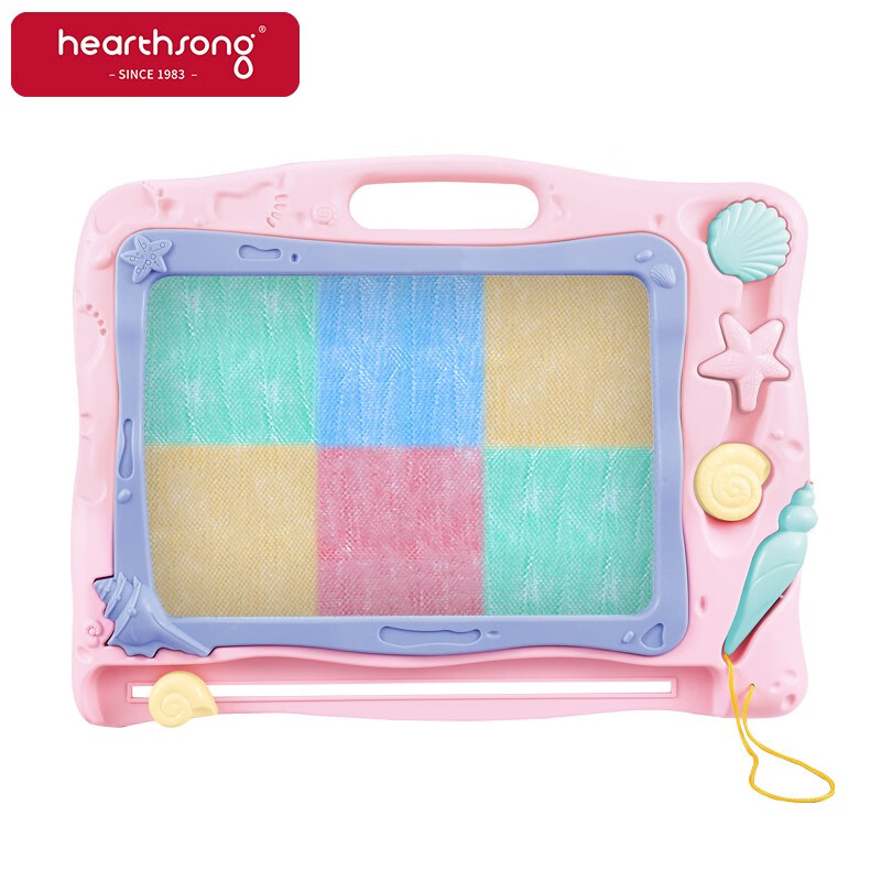 哈尚（Hearthsong）儿童磁性画板男女孩超大号宝宝手写字板涂鸦板绘画架 粉色生日礼物