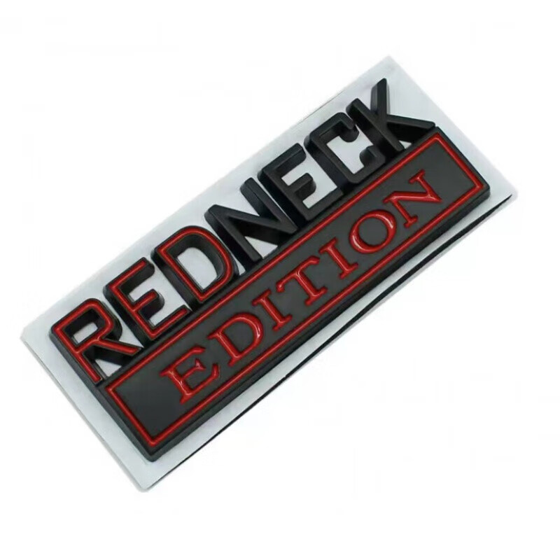 jeep越野垃圾盒徽章redneck edition金属车身贴侧门标 黑 红