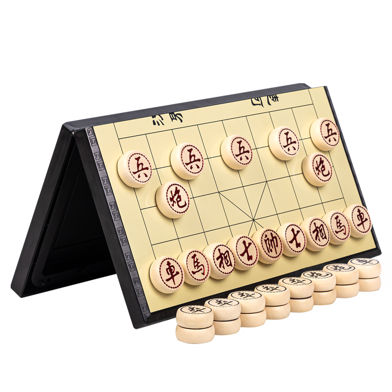 得力（deli）中国象棋套装便携式折叠棋盘成人儿童学生大号磁性磁吸象棋6753