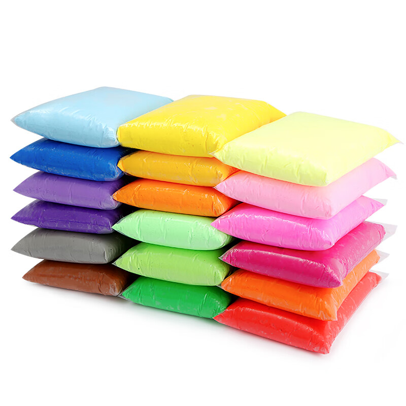 包500克大包黏土橡皮泥儿童彩泥工具太空泥 透明 500g大袋粘土24色