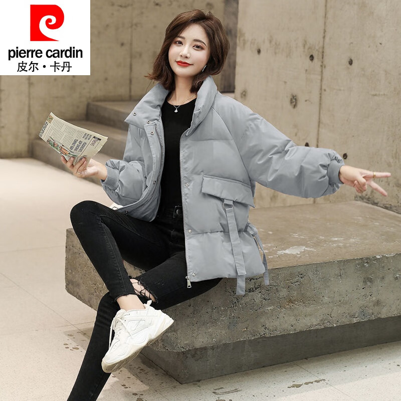 皮尔卡丹（pierre cardin）棉服女短款2023新款韩版宽松ins港风加厚面包服棉衣棉袄外套小个 灰色 M 建议105-120斤使用感如何?