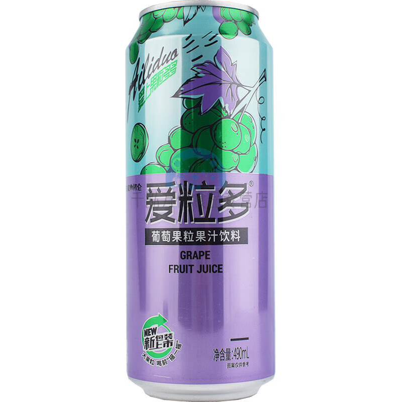 芬氏依仑爱粒多葡萄果汁 果粒饮料整箱490ml*15罐 多省 依仑爱粒多