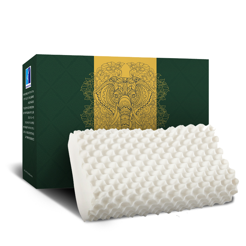 Latex Systems泰国原装进口 天然乳胶枕头芯 颈椎枕 93%含量 礼盒 波浪形颗粒按摩橡胶枕高11/9cm