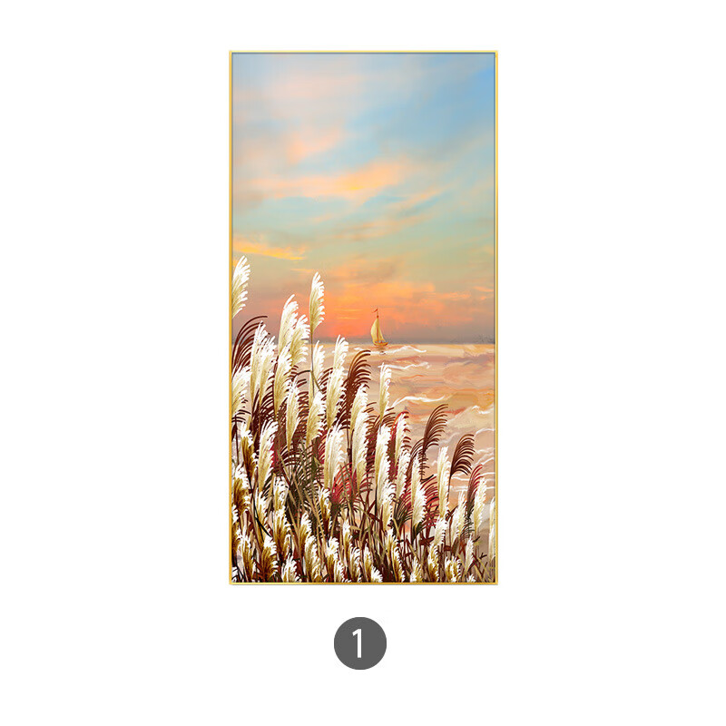 画落日风景玄关装饰画入户走廊过道背景墙壁画浪漫花卉 a 30*60(ps