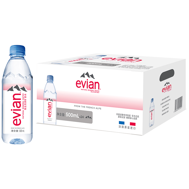 evian 依云 天然矿泉水 500ml*24瓶