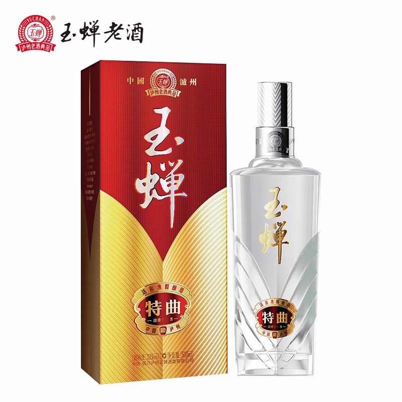 泸州玉蝉老酒·特曲1瓶礼盒装52度500ml 浓香型白酒 传统工艺固态发酵